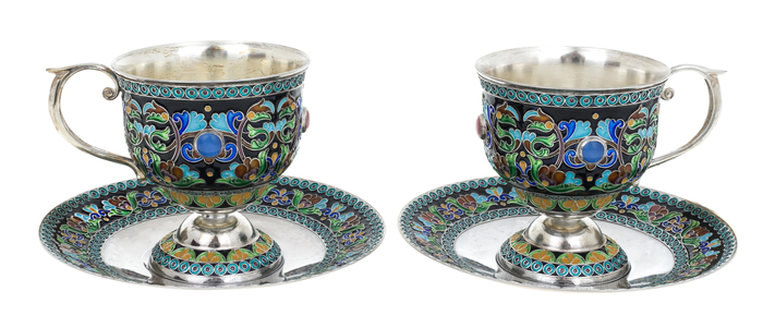 Tea set with Magnolia finish for 2 persons